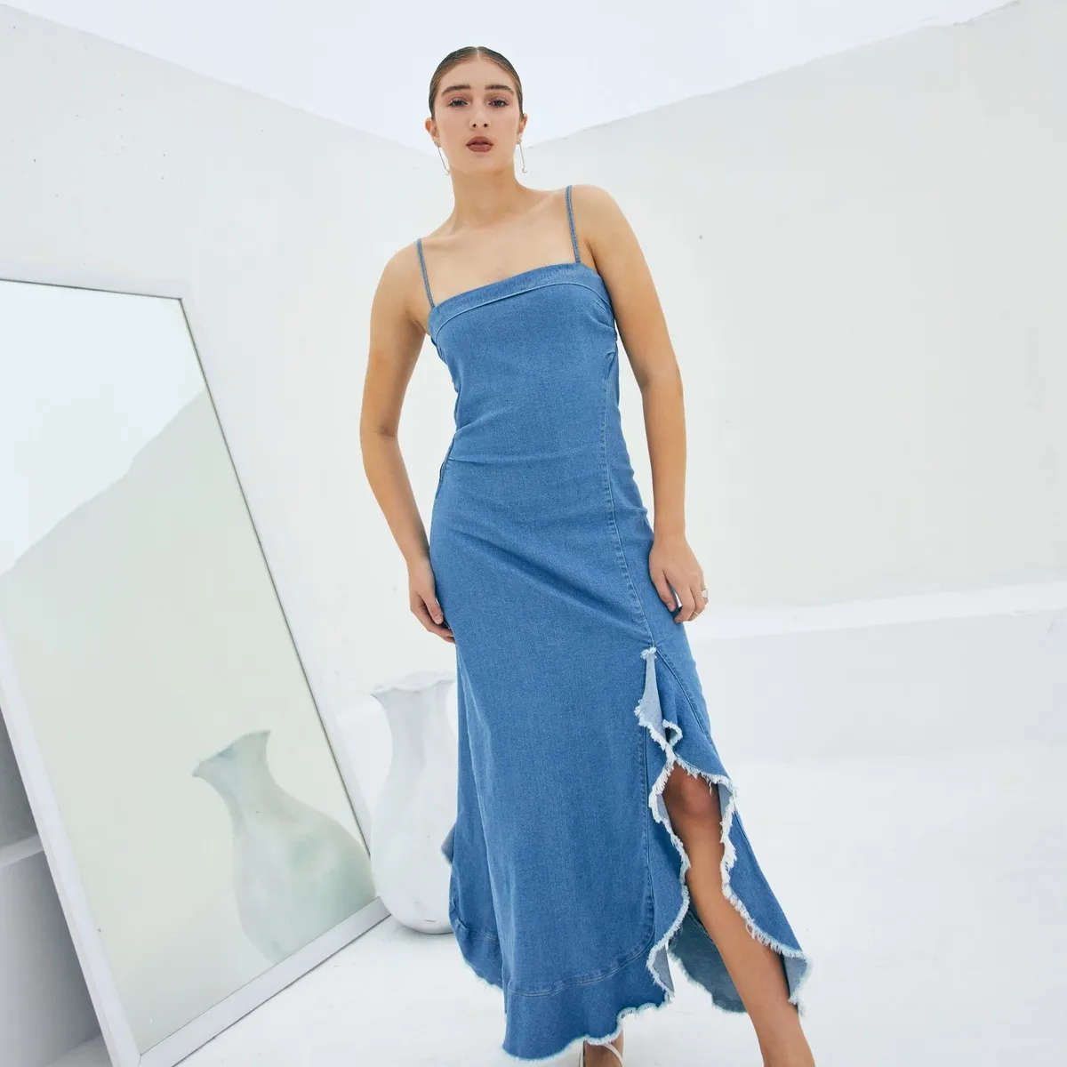 JHAN HIDS - Vestido Midi Denim Alba