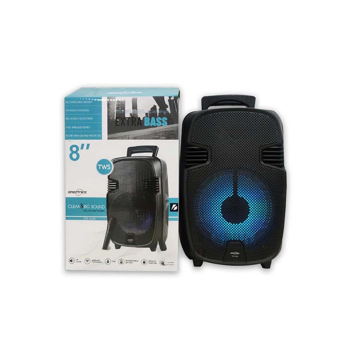 GENERICO - Altavoz con Microfono Incluido de Tonalidad Negro