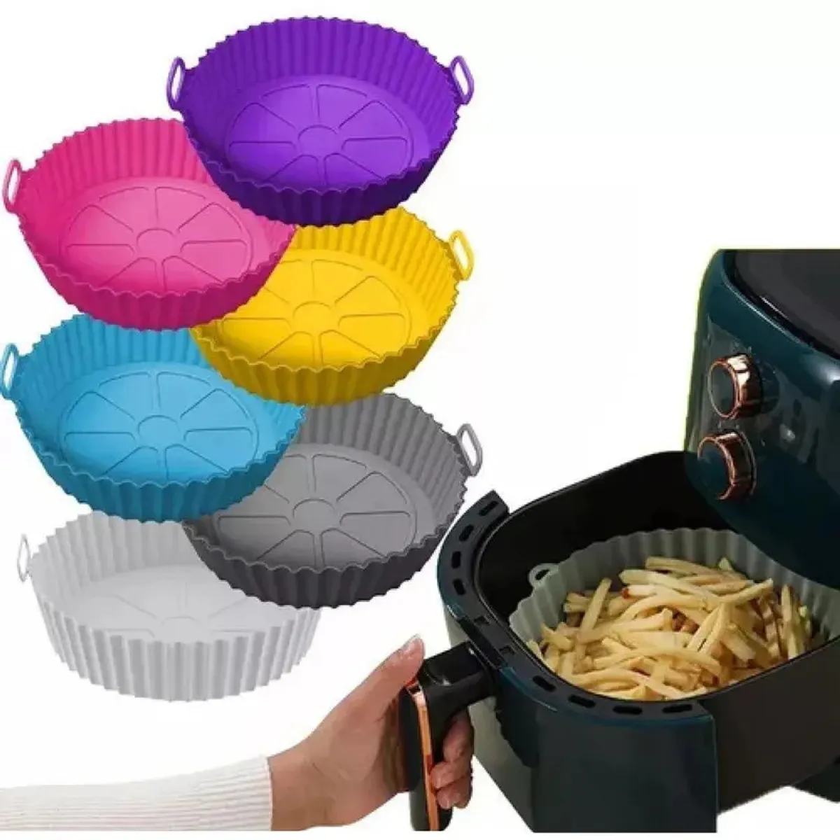 GENERICO - BANDEJA MOLDE ANTIADHERENTE PARA FREIDORA DE AIRE DE SILICONA