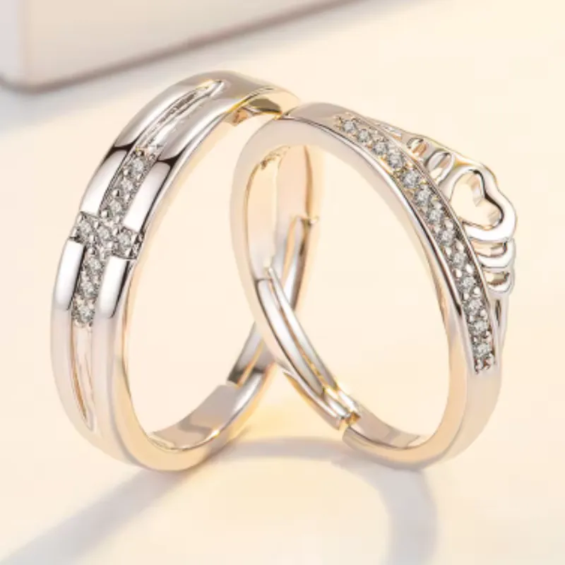 GENERICO - Anillos Ajustables “Sello de Amor”  Elegancia que Une Corazones