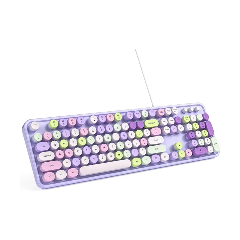 GENERICO - Teclado Retro de Computadora - Violeta Colorido Mujer