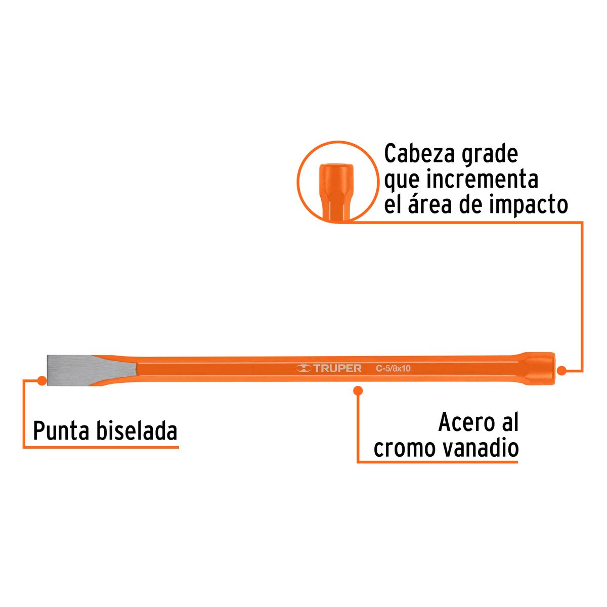 Truper - Cincel 5/8" X 10" de Corte Frio 12133 Truper