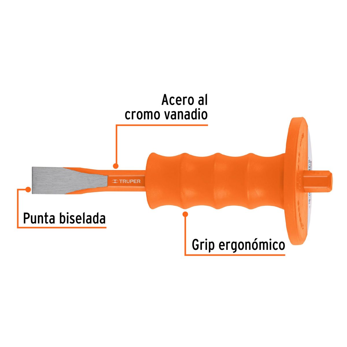 TRUPER - Cincel 3/4" X 8" de Corte Frio con Grip 12278 Truper