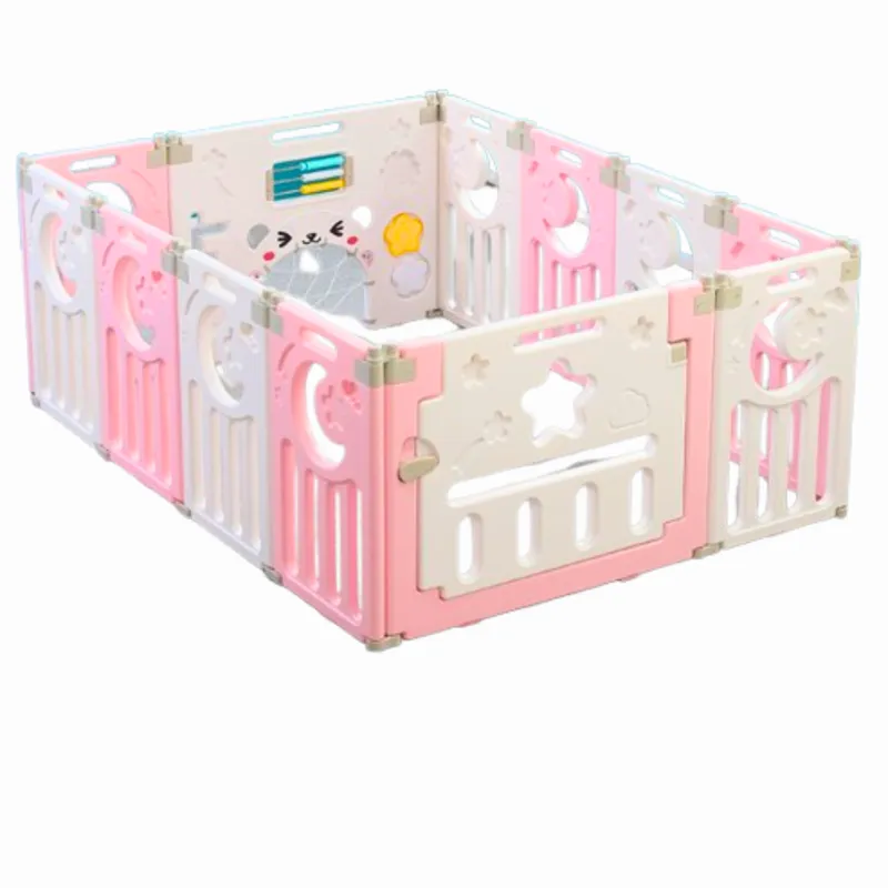 GENERICO - Corral plegable rosa y blanco