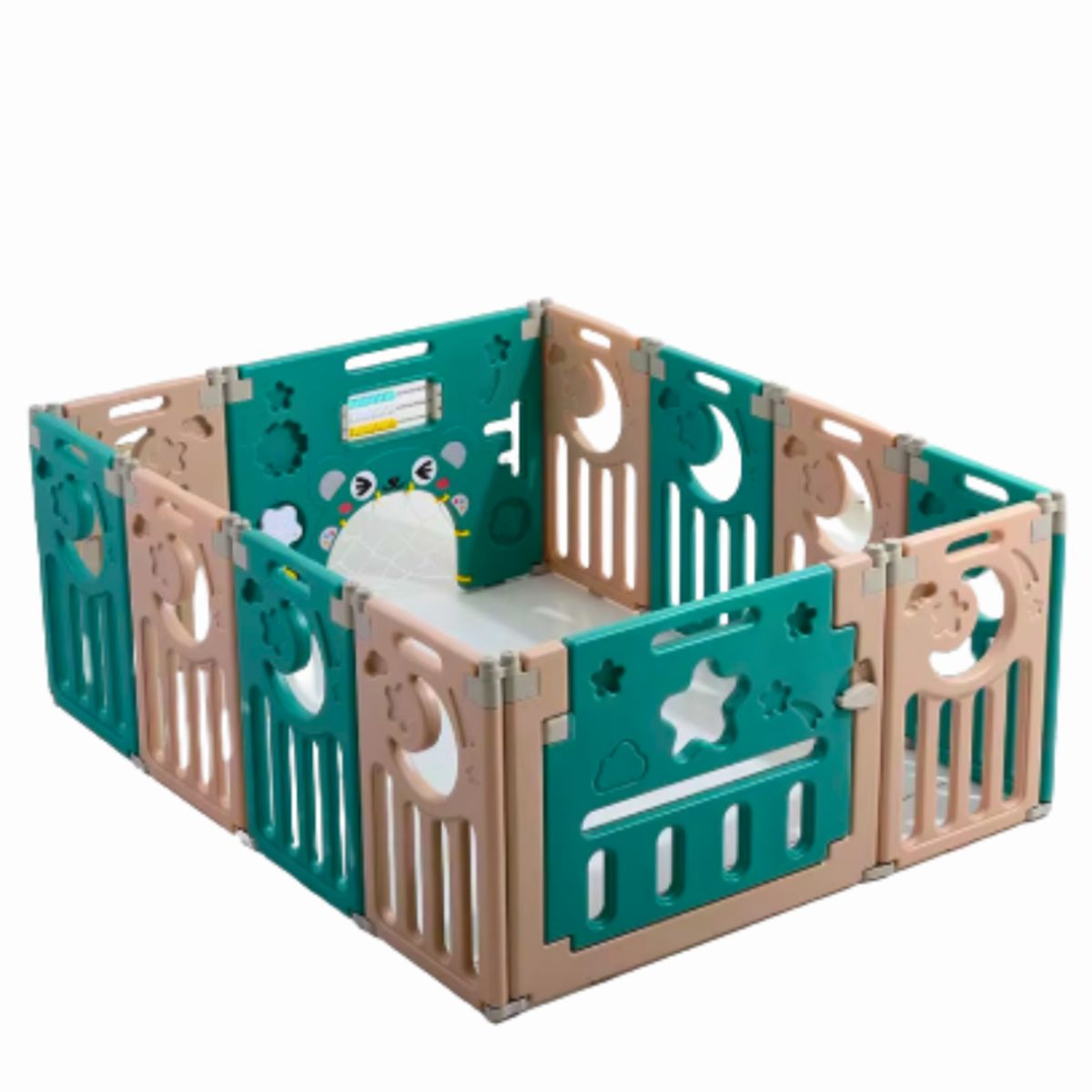 GENERICO - Corral plegable verde y marrón