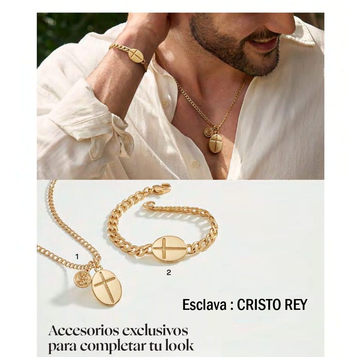 FERNANDA ROMERO JOYAS Y ACCESORIOS - Esclava Cristo Rey Joyería Yanbal - Largo 21cm