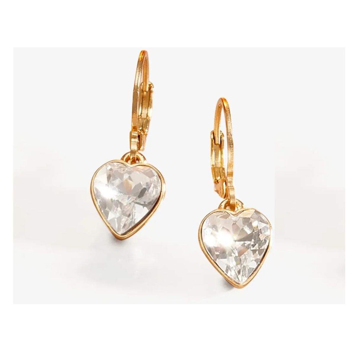 YANBAL - Lindos Aretes Deseo del Corazón Cristal Baño de Oro YANBAL