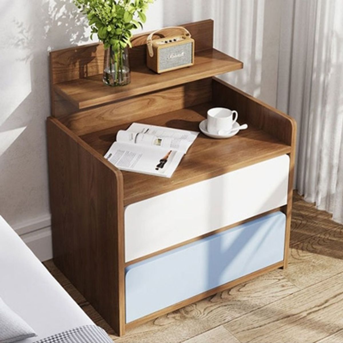 STARHOME - Velador Estilo Nórdico Starhome Ombra Color Duna y Blanco