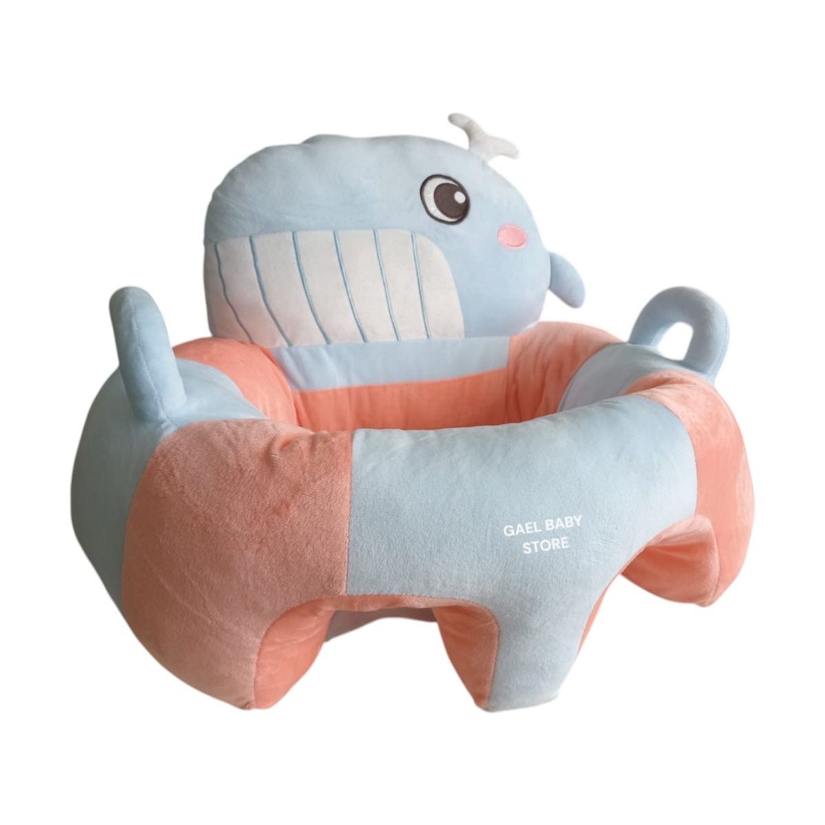 GENERICO - ASIENTO DE APOYO DISEÑO BALLENA PARA BEBÉ COLOR CELESTE