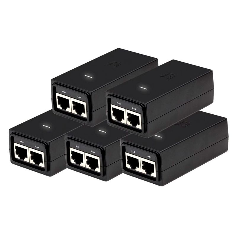 UBIQUITI - UBIQUITI POE-24-12W-5P 5-PACK Inyector PoE pasivo 24V 05A 12W