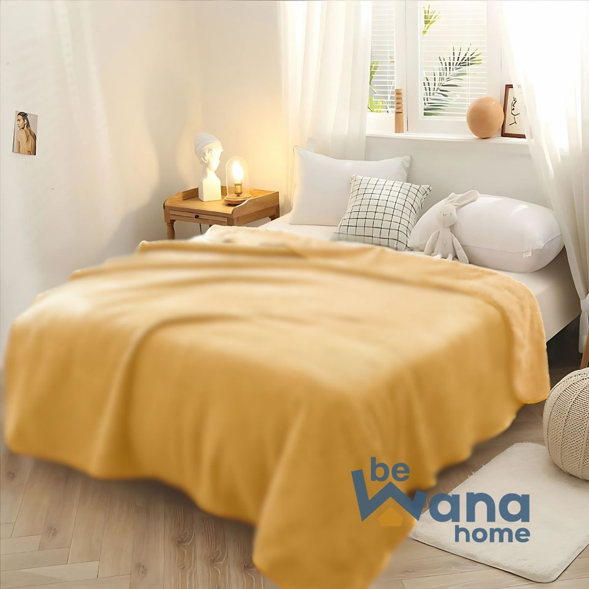 CASATEX - Manta Polar Antialérgica Delgada PREMIUM 2PLZ Yellow