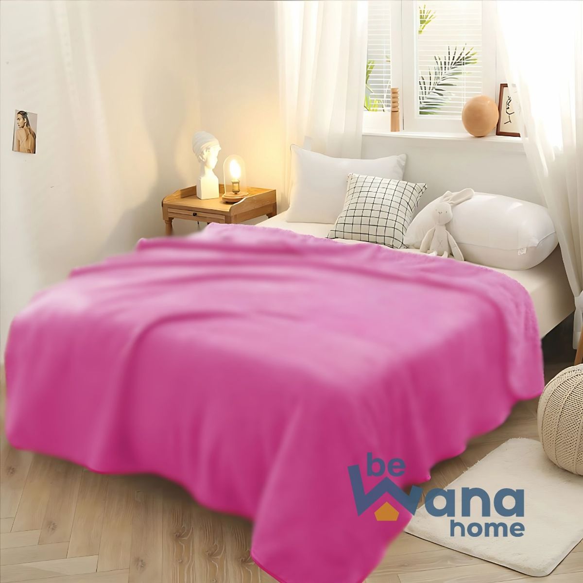 CASATEX - Manta Polar Antialérgica Delgada PREMIUM 2PLZ Fucsia