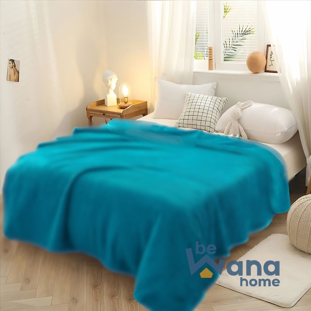 CASATEX - Manta Polar Antialérgica Delgada PREMIUM 2PLZ Turqueza1