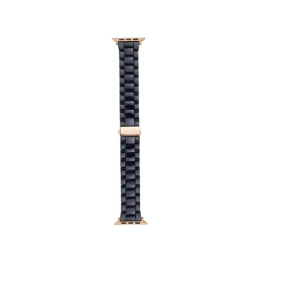 GENERICO - Correa Resina y Acero para Apple Watch 42mm - NEGRO