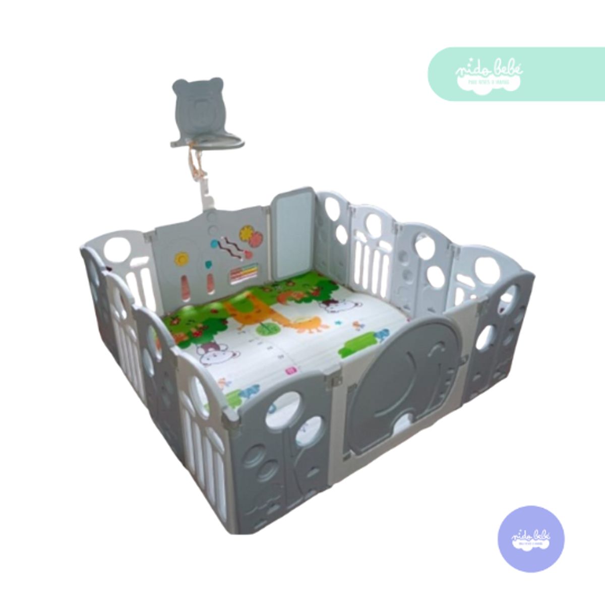 BABY - CERCO ELEFANTE BABY DE BEBE COLOR PLOMO