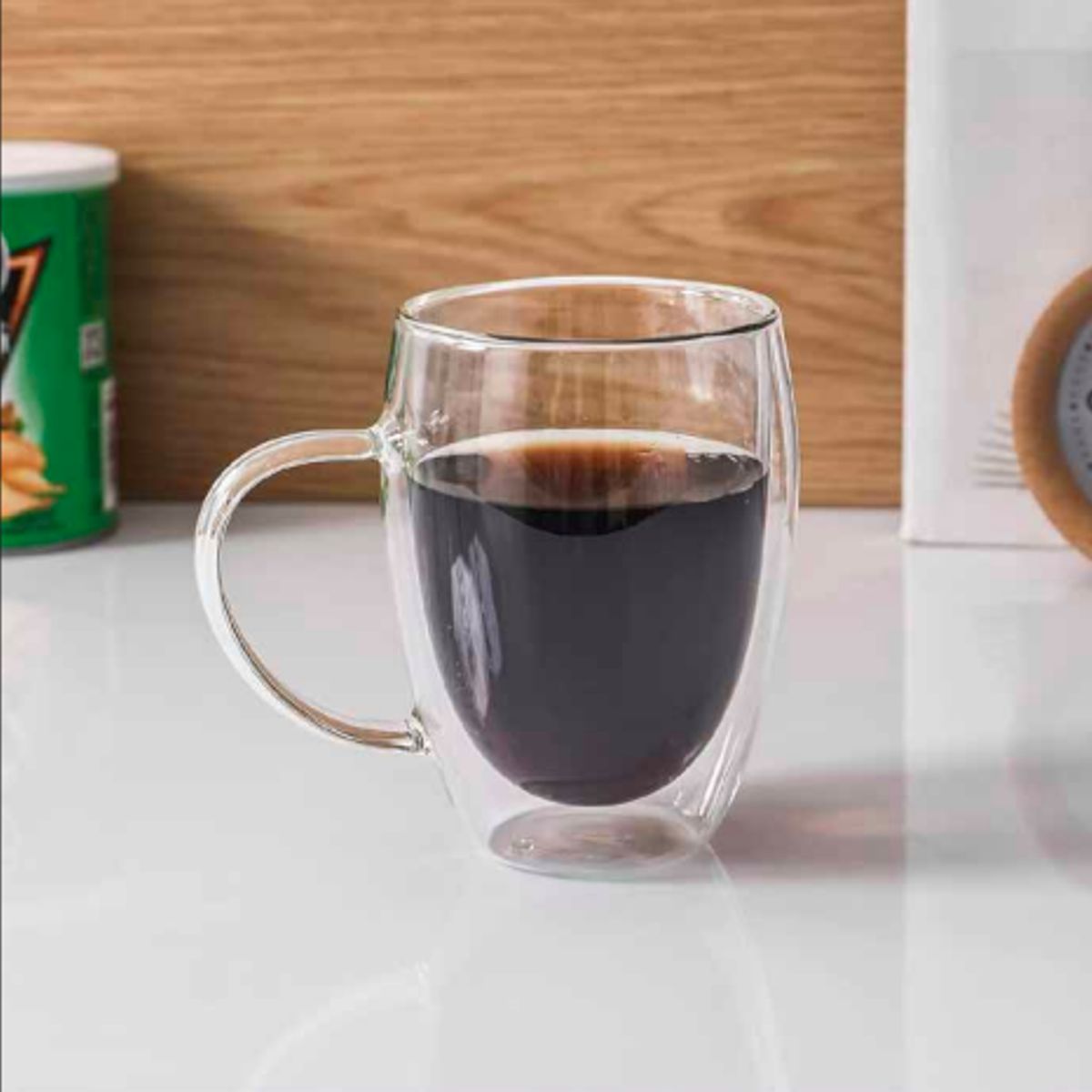 GENERICO - SET 4 TAZAS DOBLE VIDRIO BOROSILICATO 3800ML