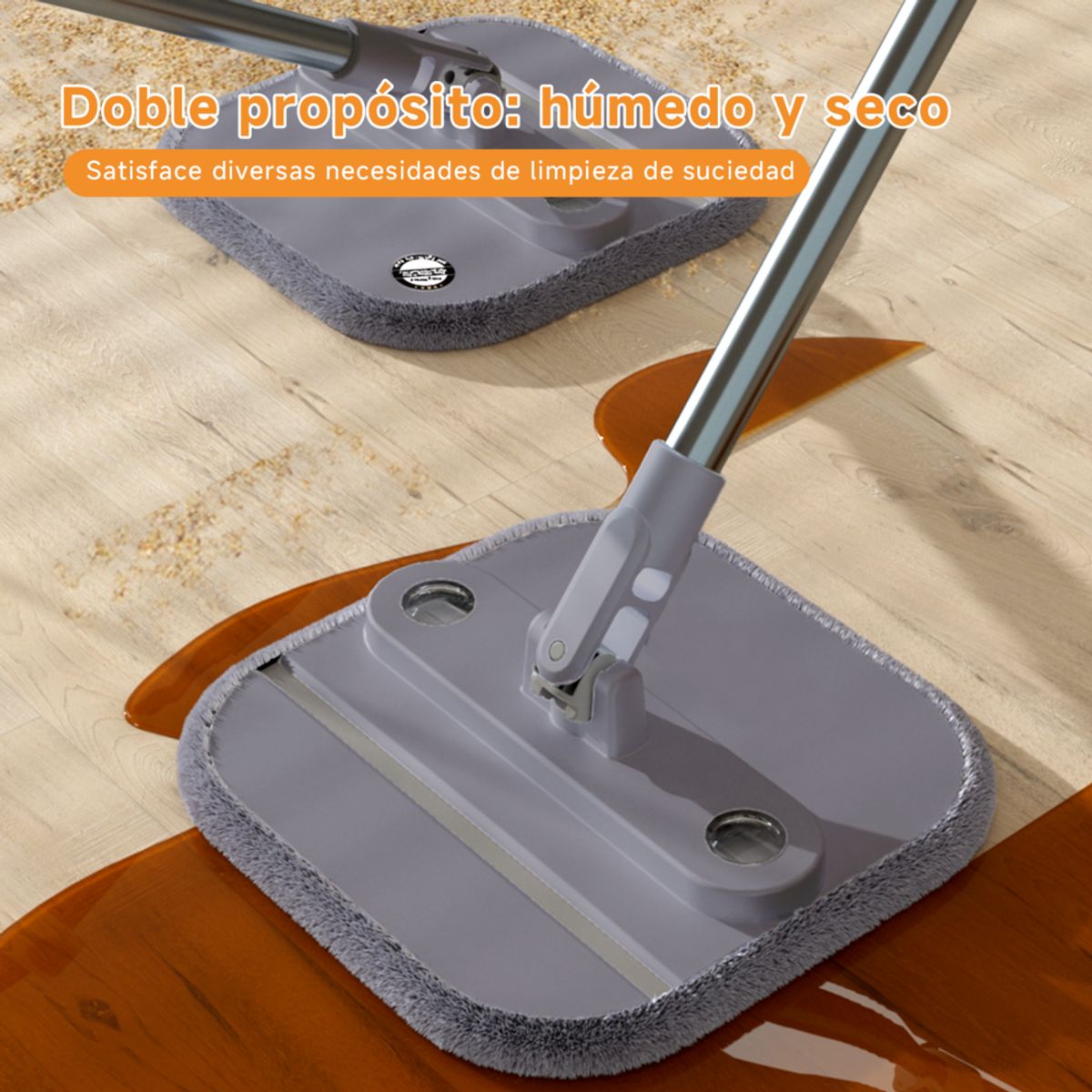 BOMIDI - Trapeador Giratorio Microfibra Set 4 Mopas Bomidi M20 Gris