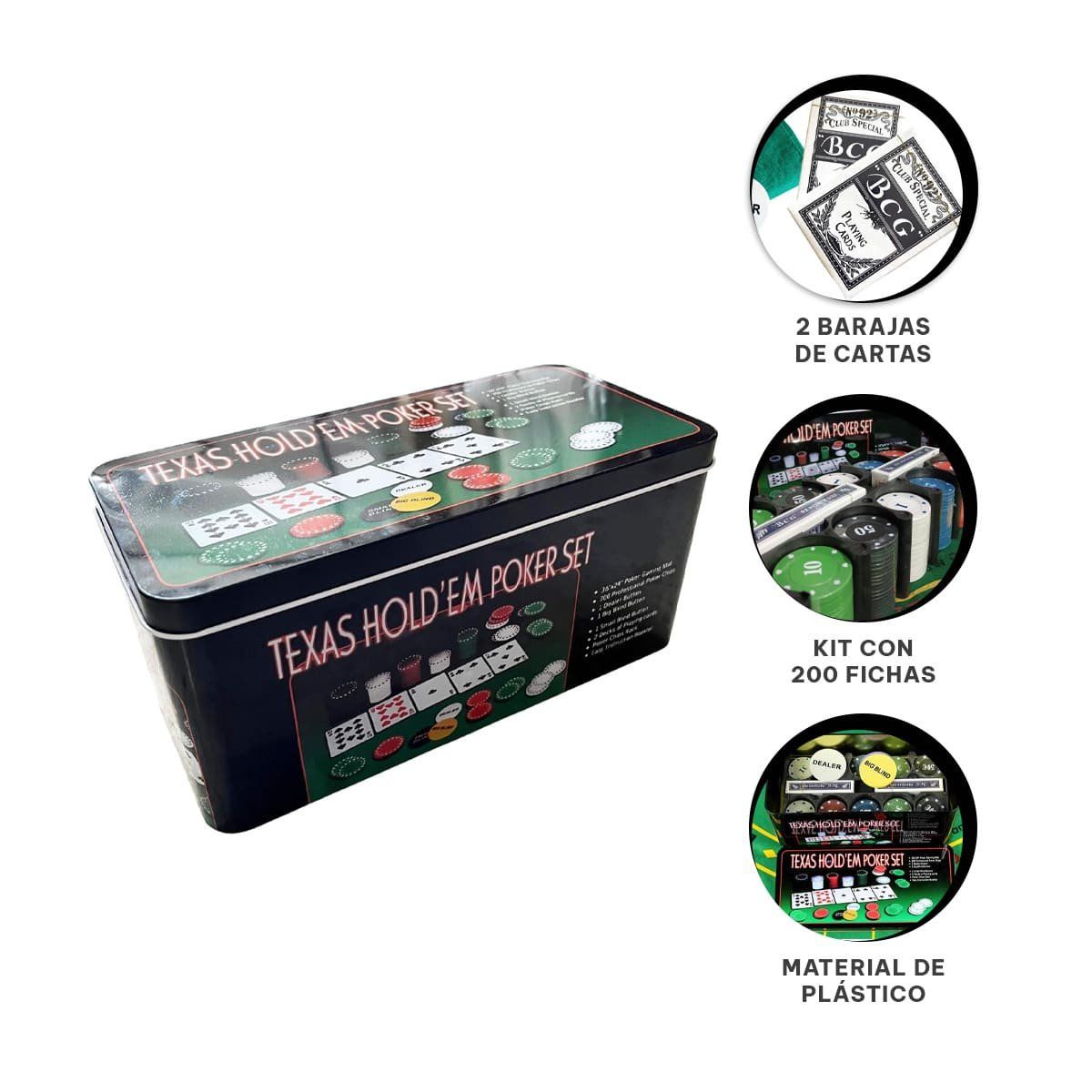 RYBIU IMPORT - Juego de Poker para Multijugadores con 200 fichas