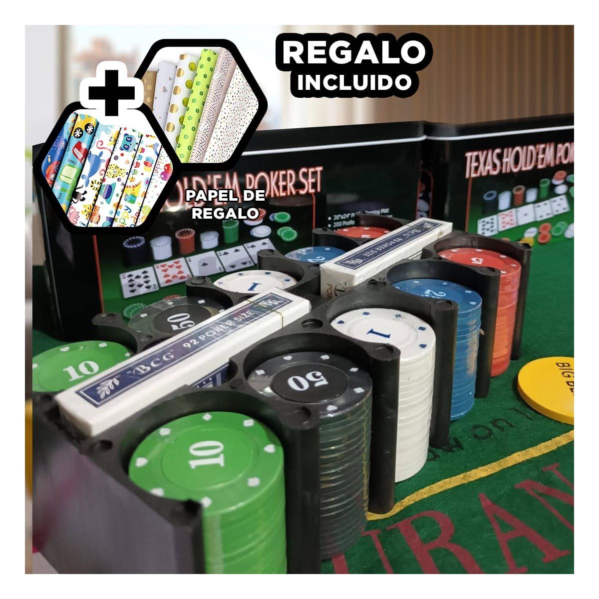 RYBIU IMPORT - Juego de Cartas Poker Profesional Y+Papel de Regalo