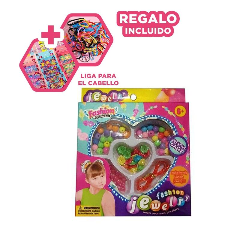 GENERICO - Caja de Cuentas para Pulseras Lindas Y+Ligas de Regalo