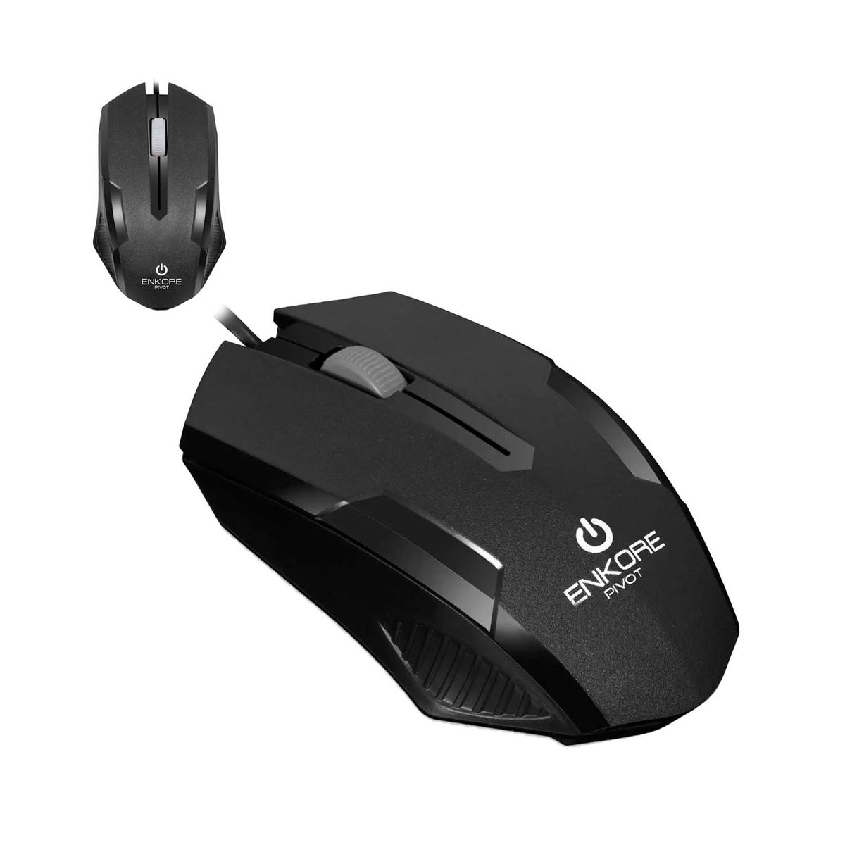 ENKORE - Mouse Óptico Alámbrico Usb Ekm105 1200 Dpi Ergonómico Negro