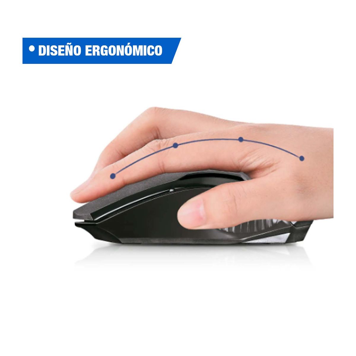 ENKORE - Mouse Óptico Alámbrico Usb Ekm105 1200 Dpi Ergonómico Negro