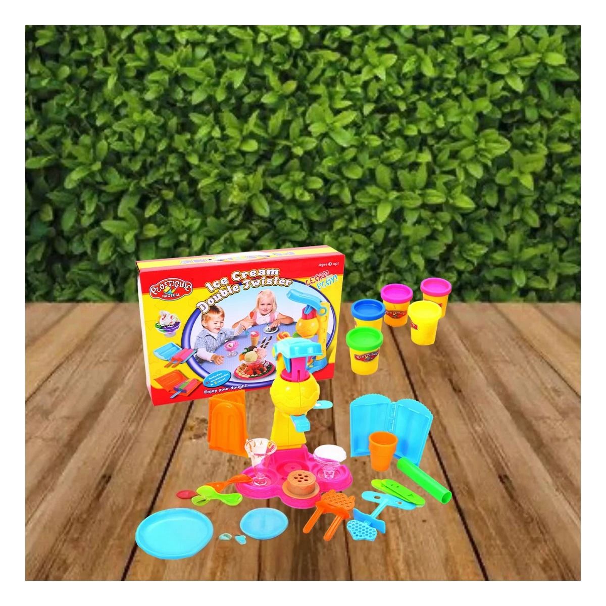 GENERICO - Pack6 Juego de Plastilina con Maquina de Helado Amarillo