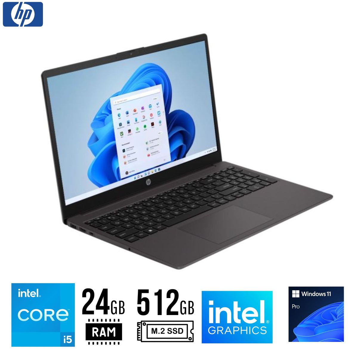 HP - Laptop HP 250 G10 Intel Core i5-1334U 24GB SSD 512GB 15.6"HD Windows 11 PRO