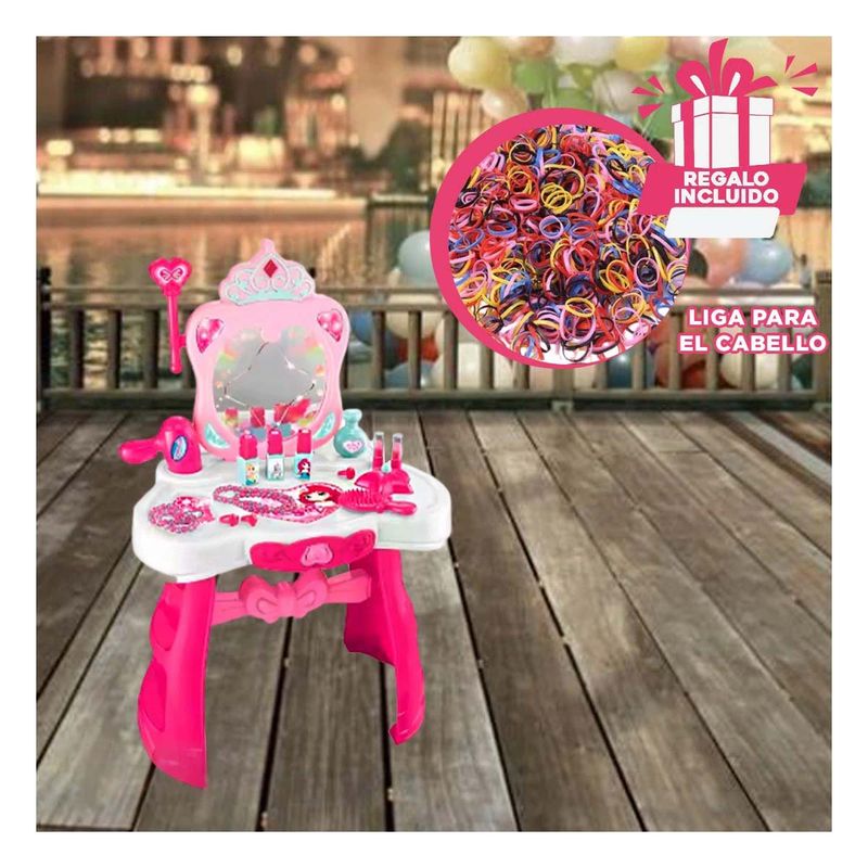 GENERICO - Mesa Infantil de Niñas en Color Rosado Y+Ligas de Regalo