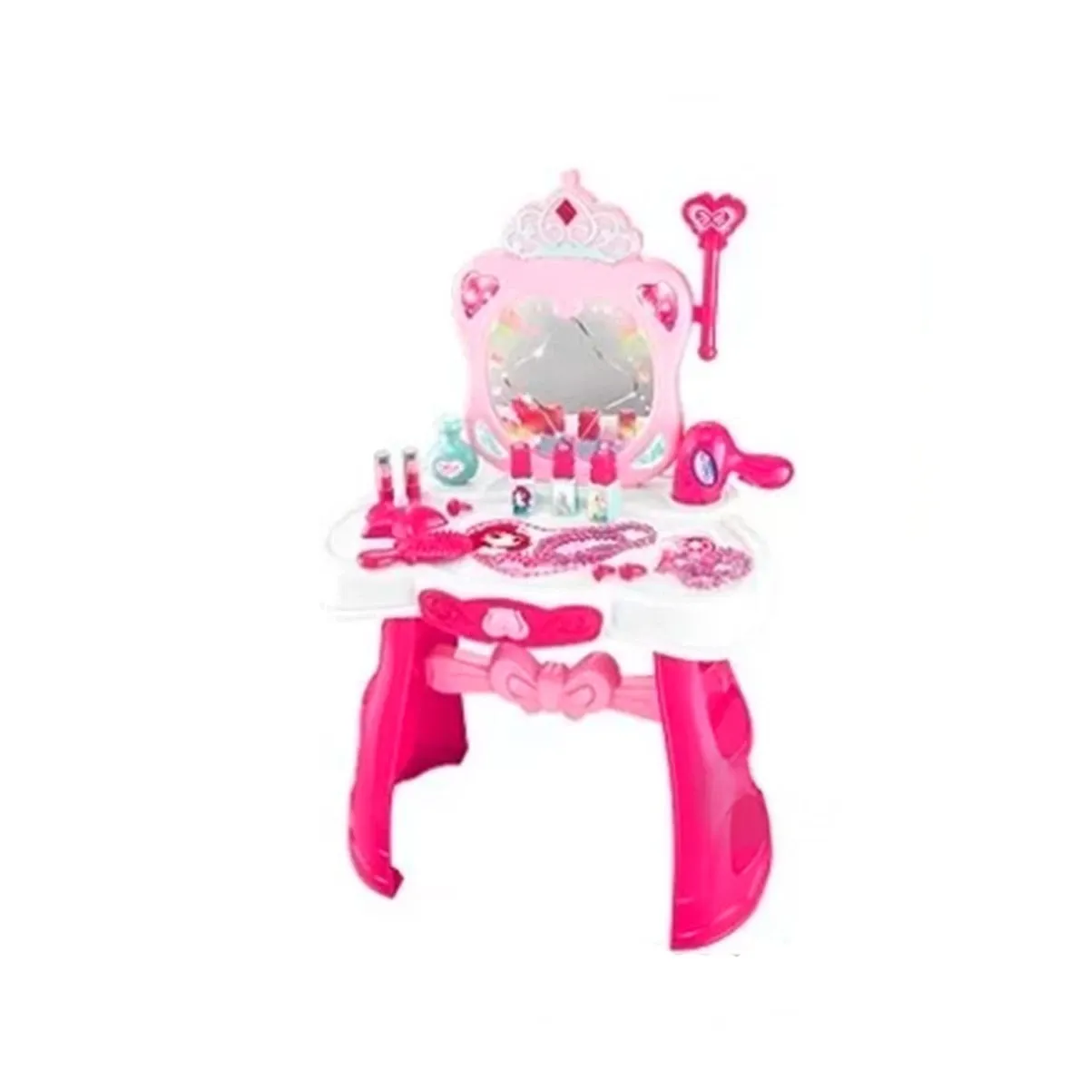 GENERICO - Pack4 Mesa Infantil de Niñas con Accesorios en Color Rosado