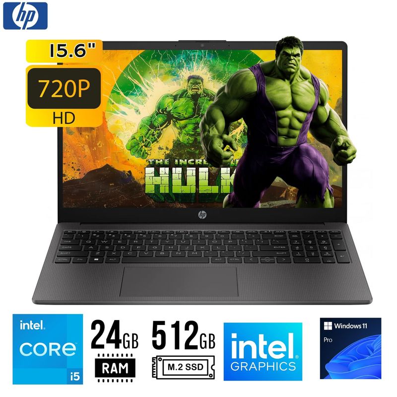 HP - LAPTOP HP 250 G10, 15.6" LCD LED HD SVA, Core i5-1334U 24GB DDR4 512GB SSD W11 PRO