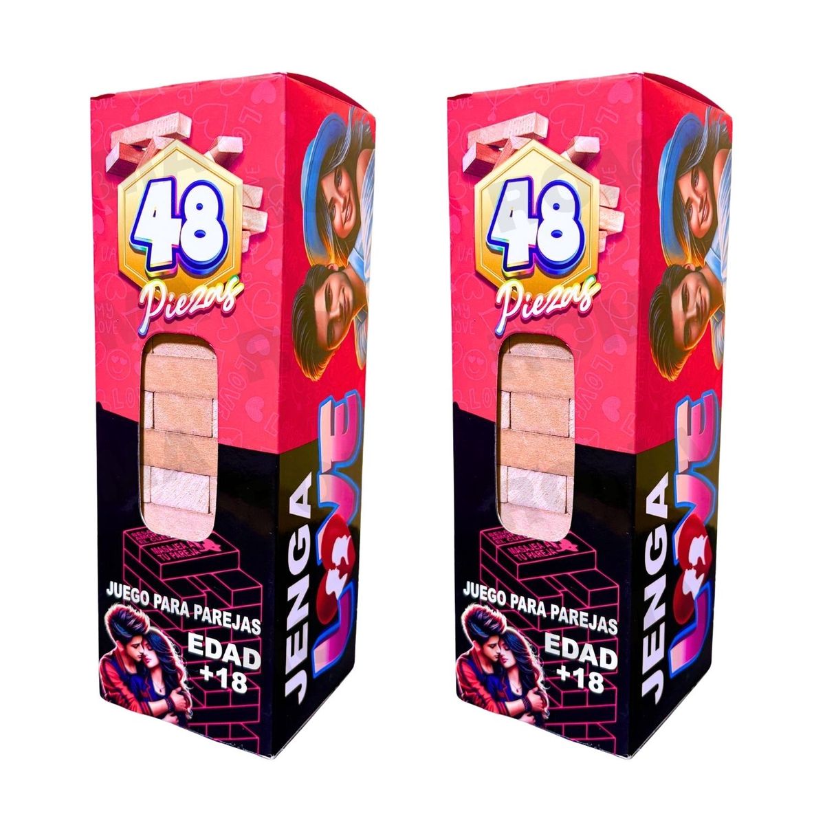 GENERICO - PACK 2 JENGA PAREJAS - JENGA DEL AMOR - JENGA PARA ADULTOS