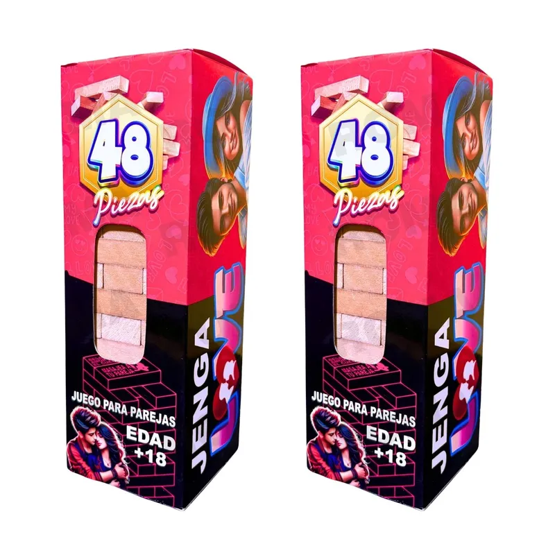 GENERICO - PACK 2 JENGA PAREJAS - JENGA DEL AMOR - JENGA PARA ADULTOS