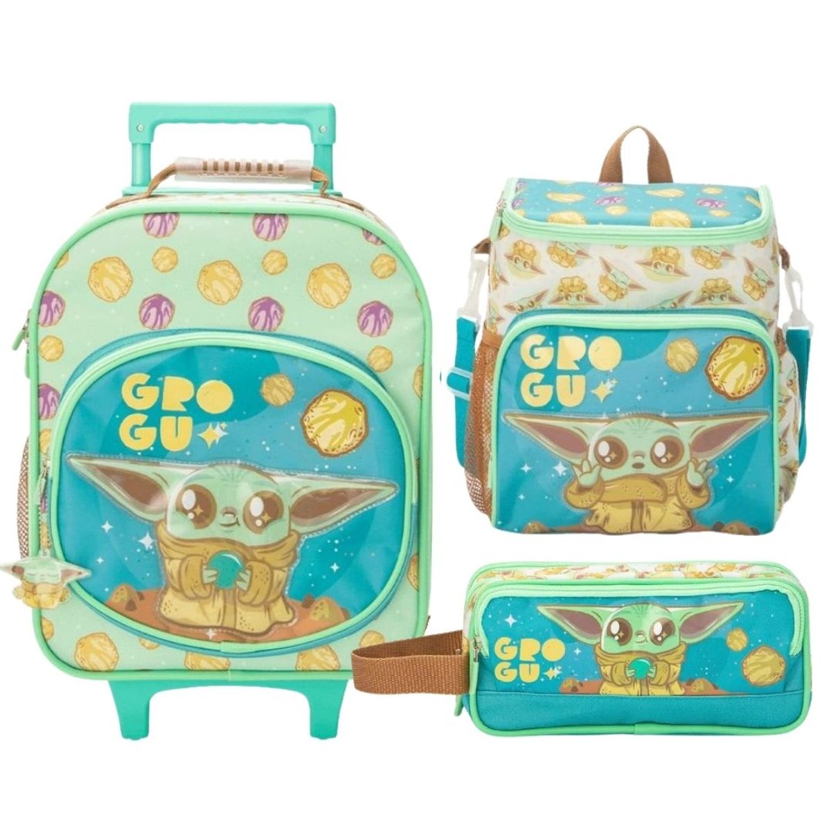 STAR WARS - Maleta Nido + Lonchera + Cartuchera Star Wars Baby Yoda Niño