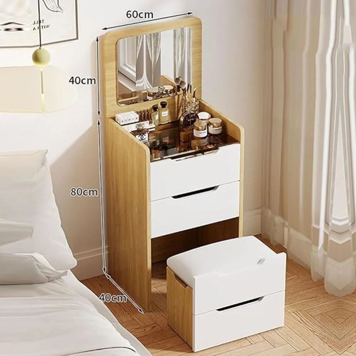 TU MESITA - Tocador Moderno con banco 3 en 1 Ursula TU MESITA
