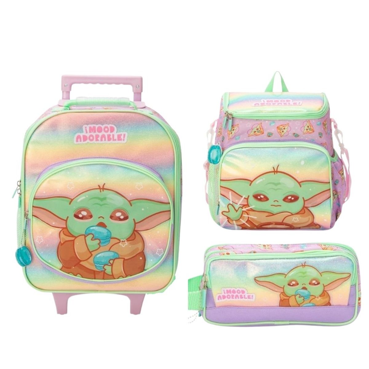 STAR WARS - Maleta Nido + Lonchera + Cartuchera Star Wars Baby Yoda Niña