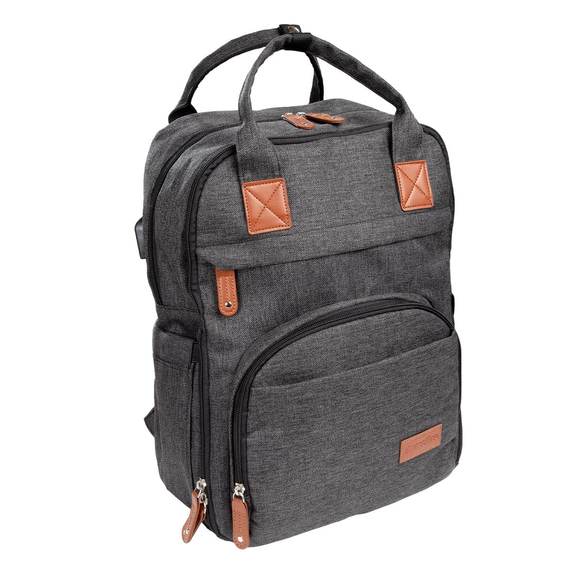 CARESTINO - Mochila Maternal Boston Negro Melange