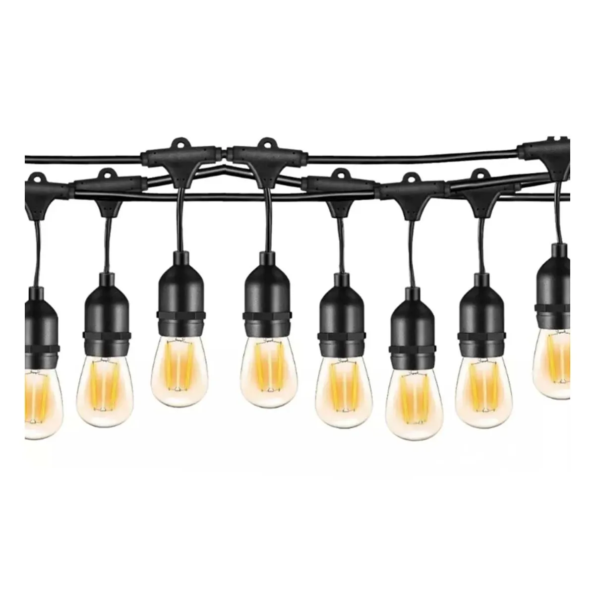GENERICO - Guirnalda para 10 Bombillas de 5 Metros en Color Negro