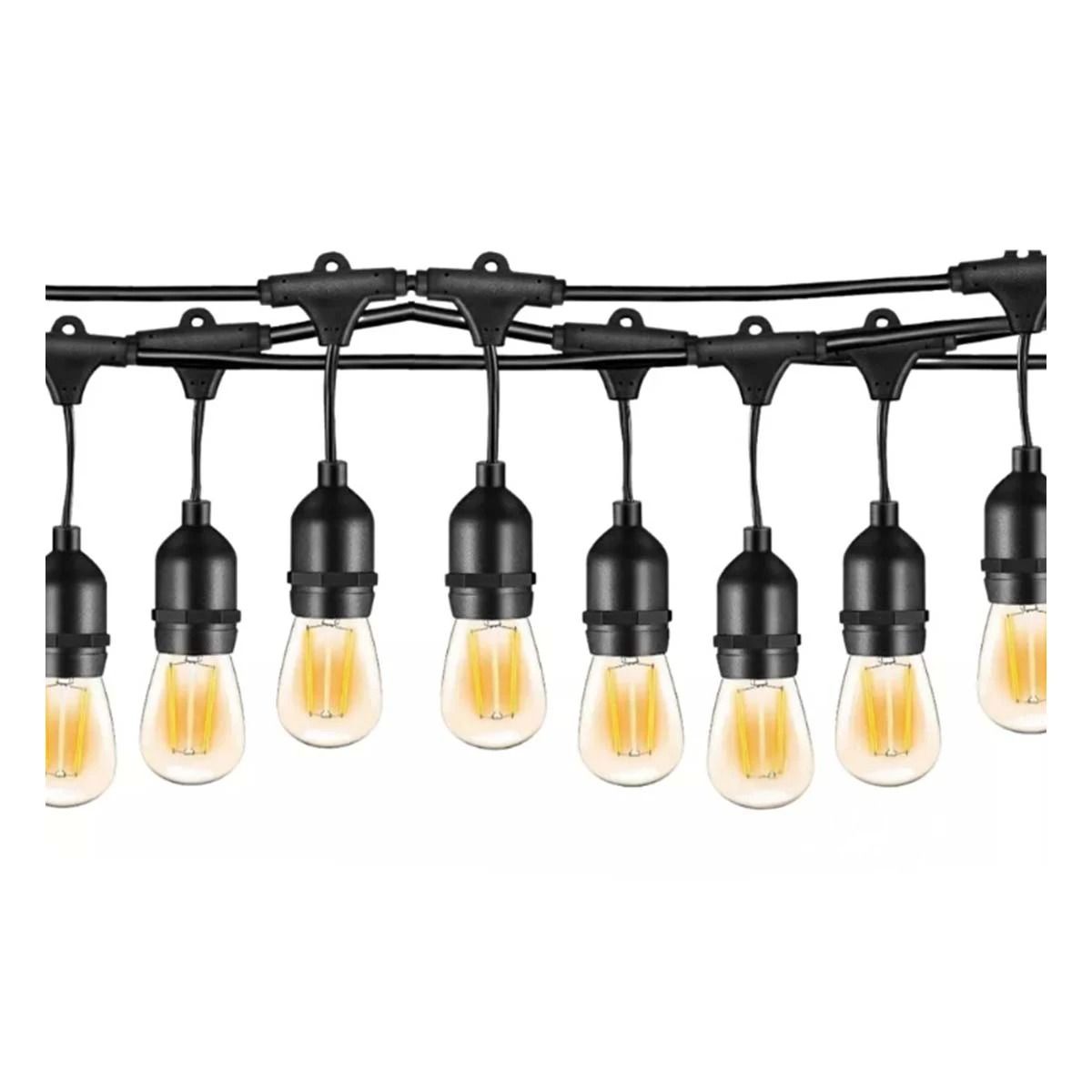 GENERICO - Guirnalda para 10 Bombillas de 5 Metros en Color Negro