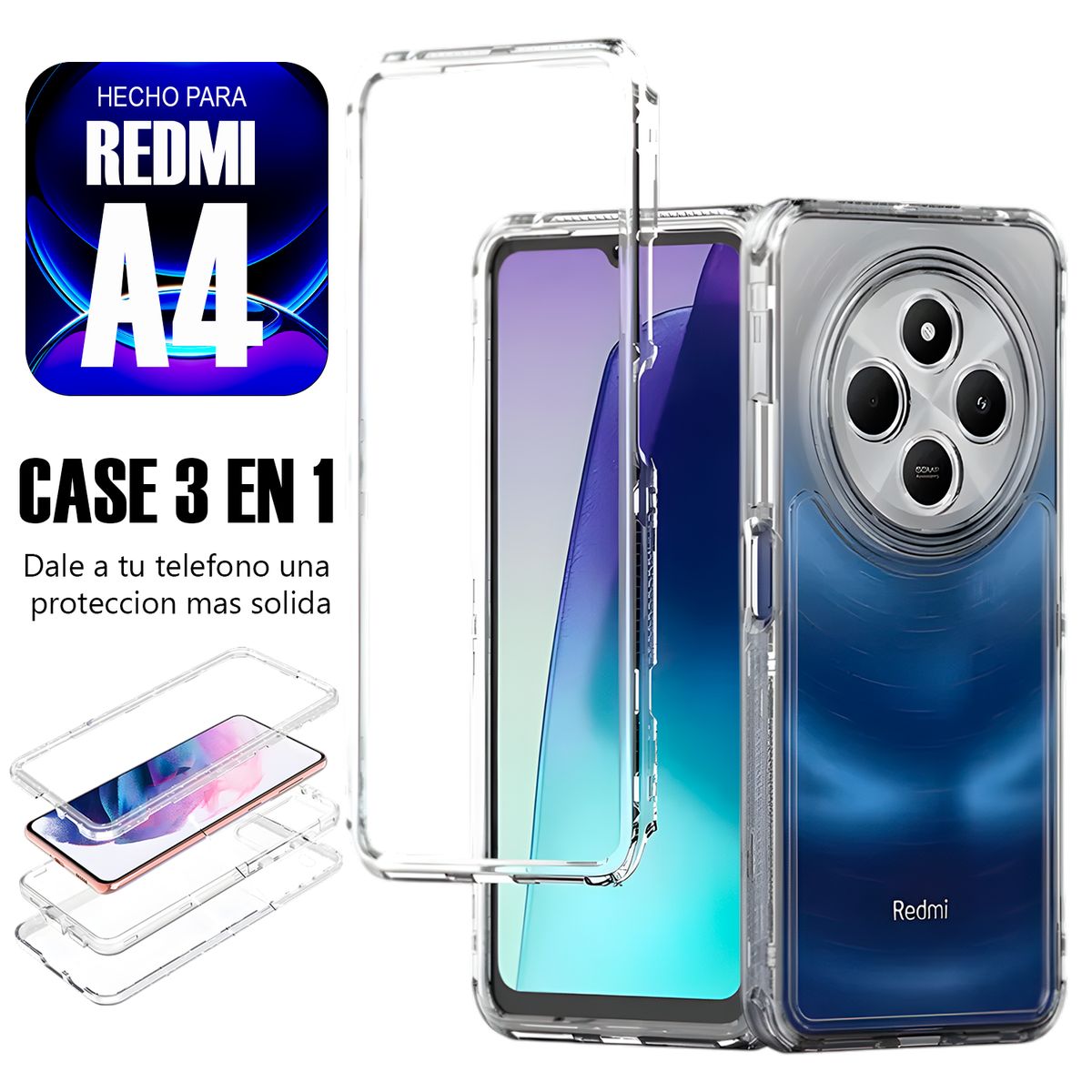 ASIA IMPORT - Case Triple es 3 en 1 Para Redmi A4