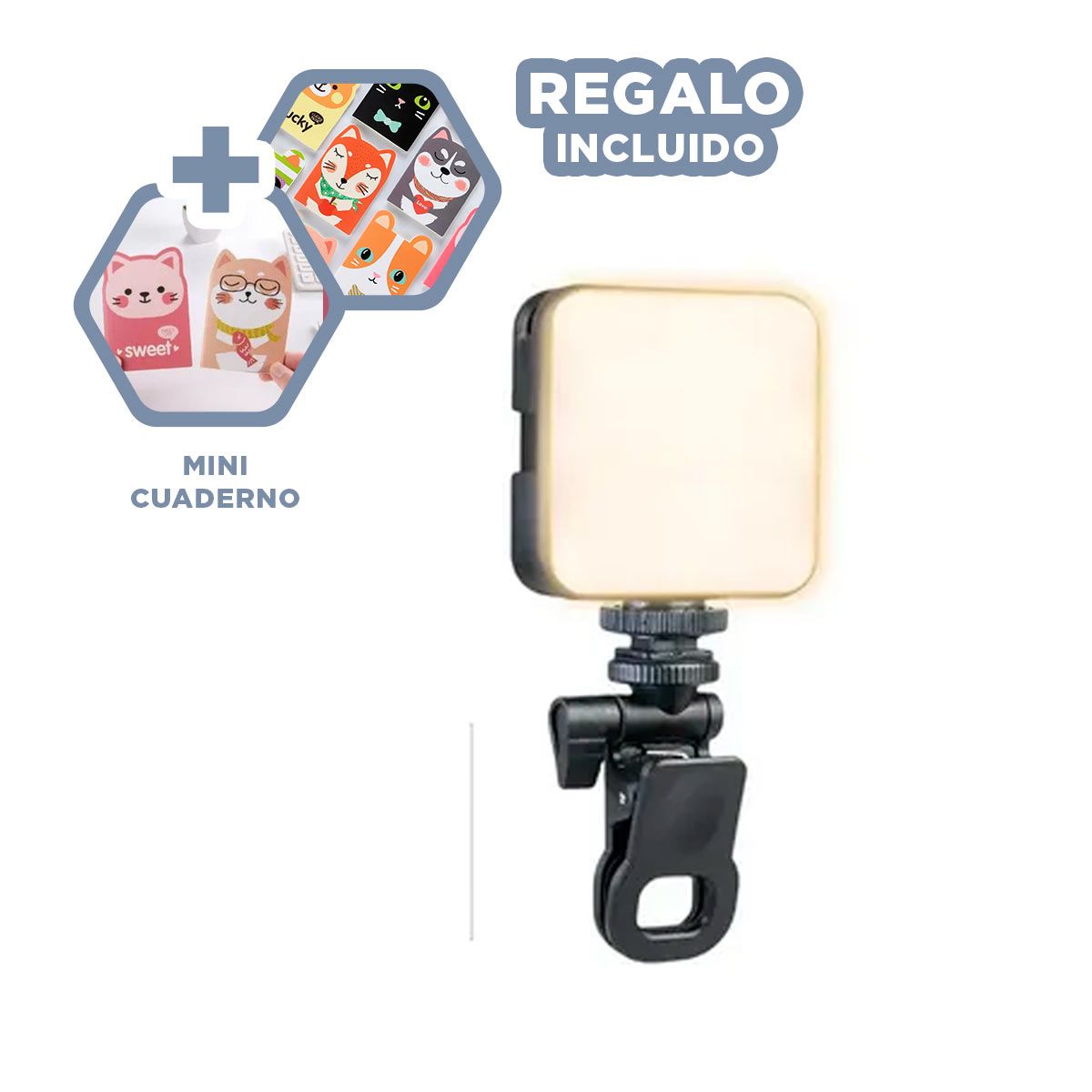 GENERICO - Luz con Ajuste para Iluminar en Blanco Y+Regalo Agendita