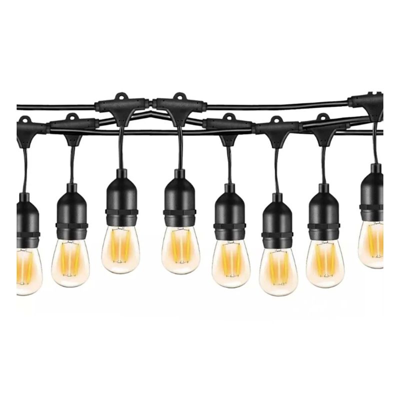 GENERICO - Guirnalda para 10 Bombillas de 5 Metros en Color Negro