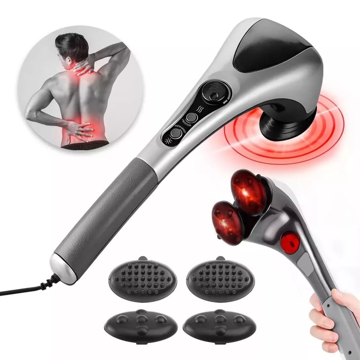 VICTORIA - Masajeador Corporal Eléctrico Con Doble Cabezal Infrarrojo