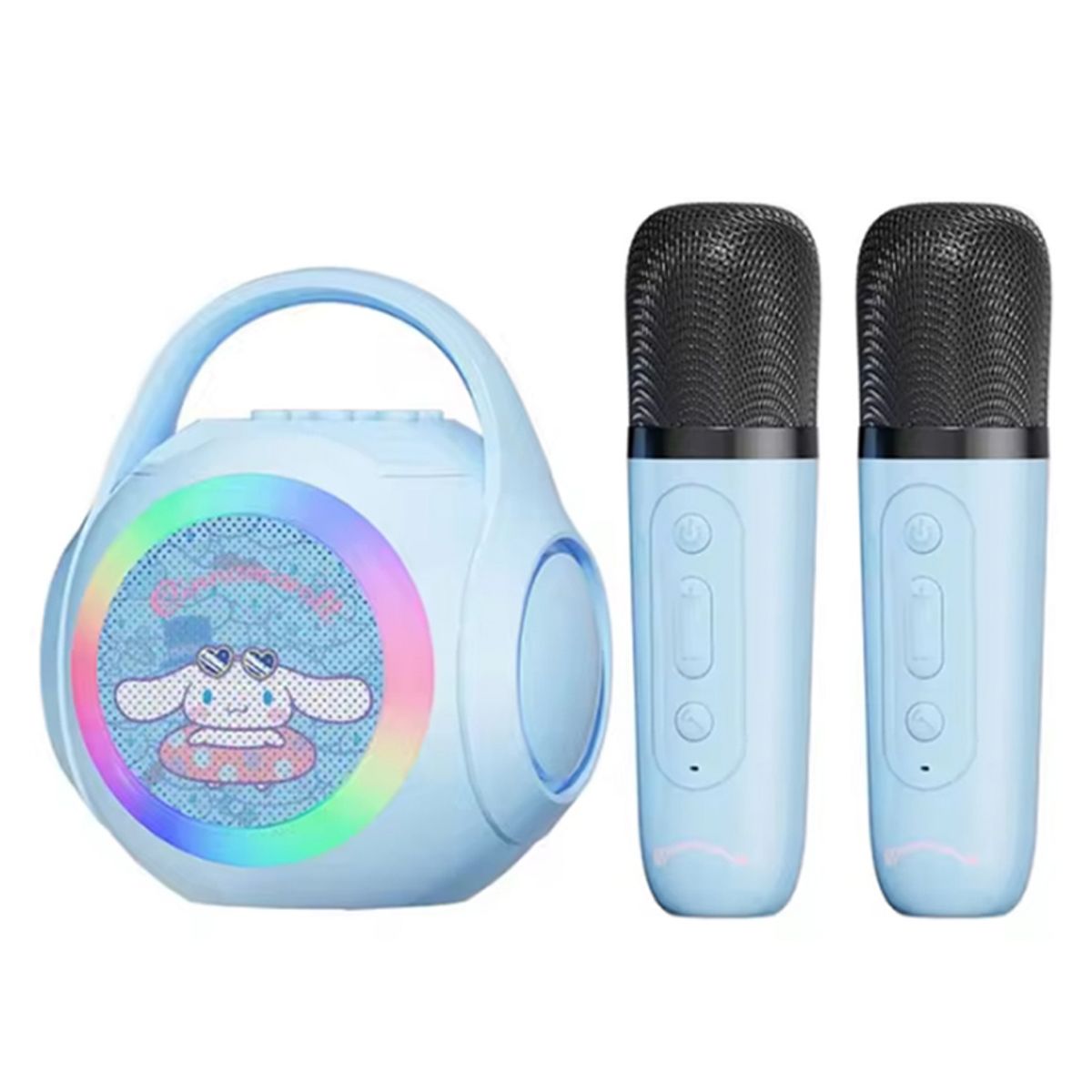OVOTOUMI - Kuromi 3 IN 1 LED charging BT karaoke speaker y 2 microphones-Azul