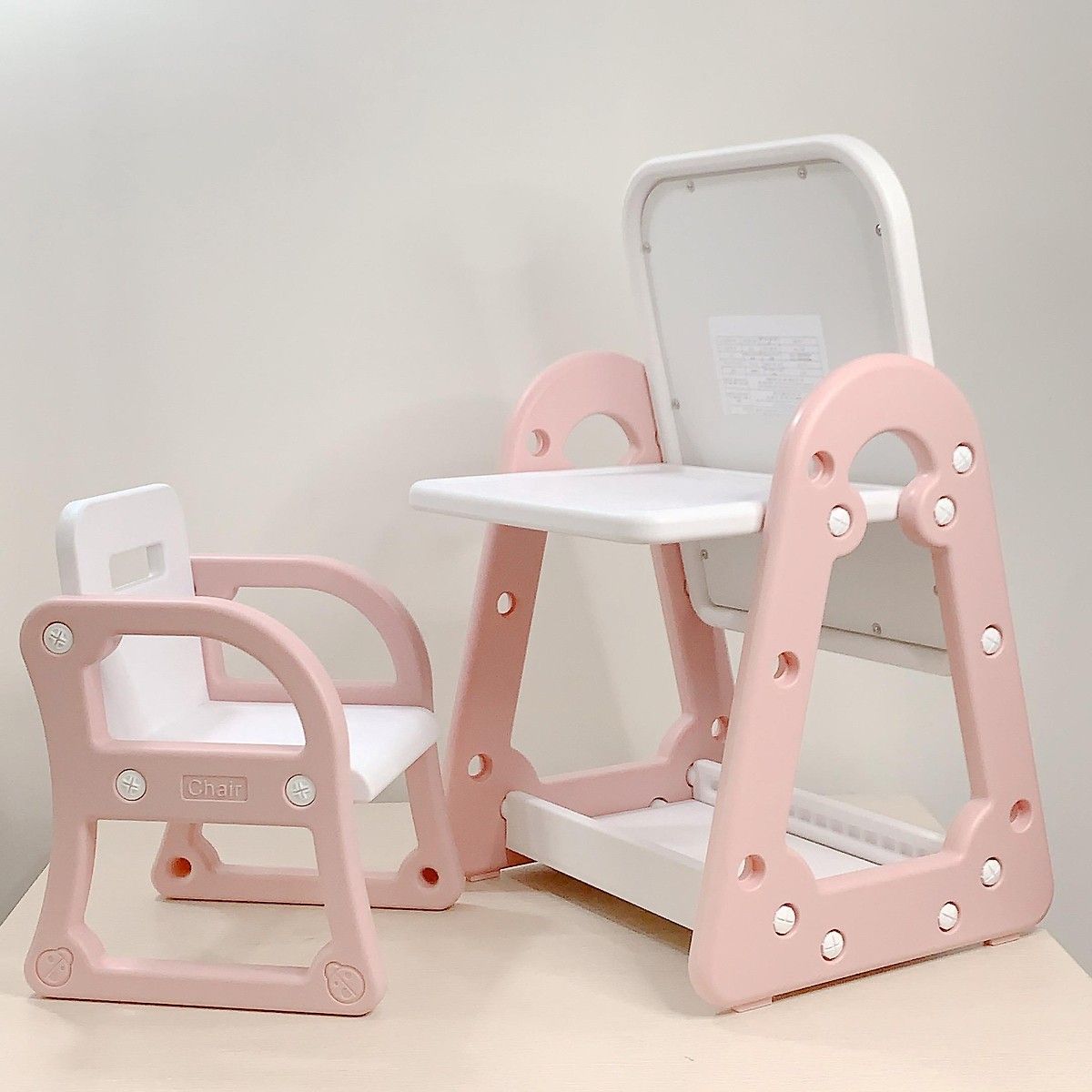 EVERBEST - Mesa Pizarra infantil con Silla color Rosado