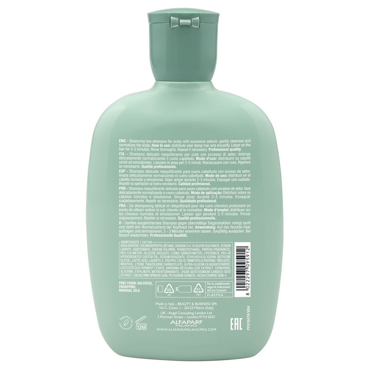 ALFAPARF MILANO - ALFAPARF SEMI DI LINO Scalp Balancing Low Shampoo 250 ml