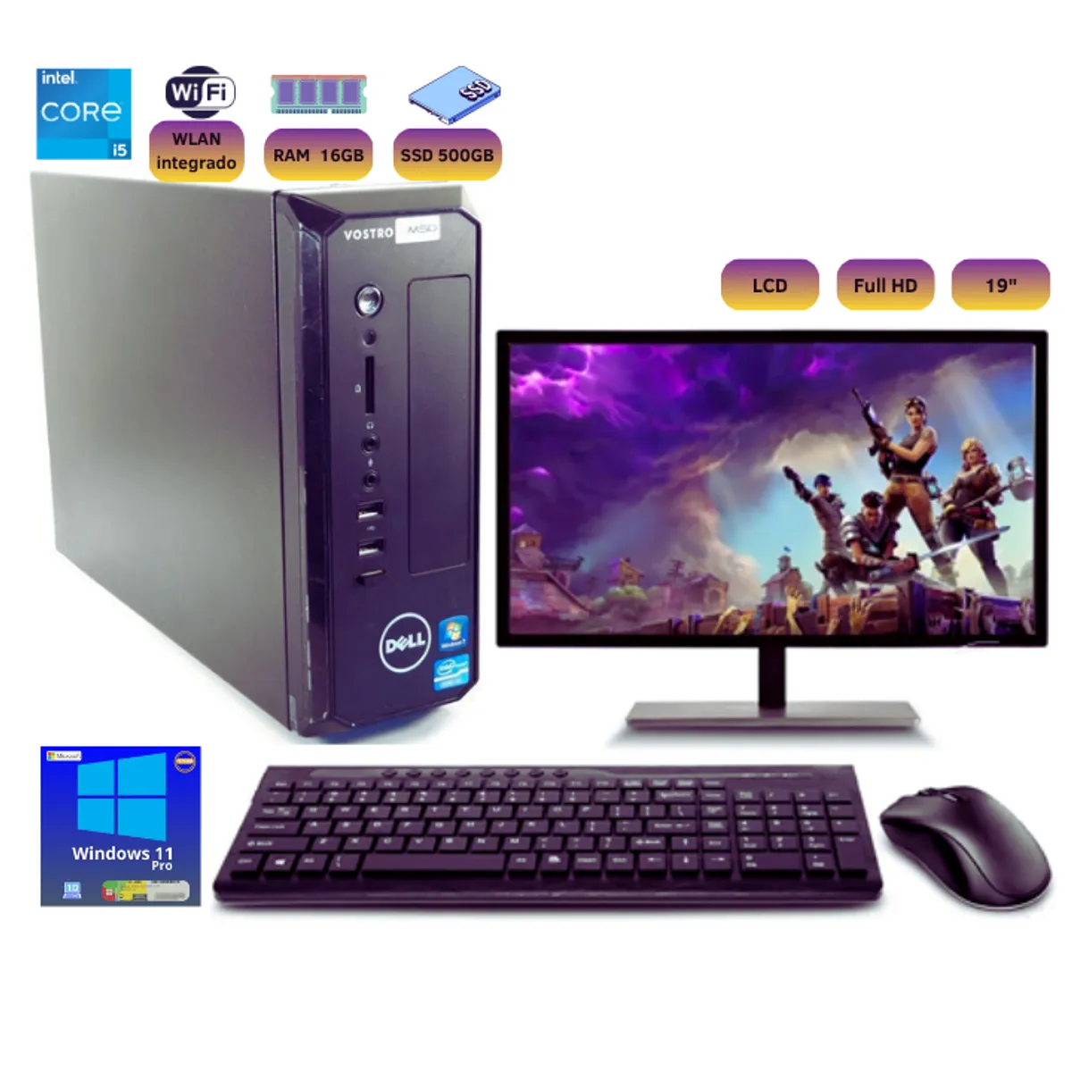 DELL - Computadora Dell D06S I5 + 500 SSD 16GB RAM + Monitor,Teclado y Mouse +W 11P
