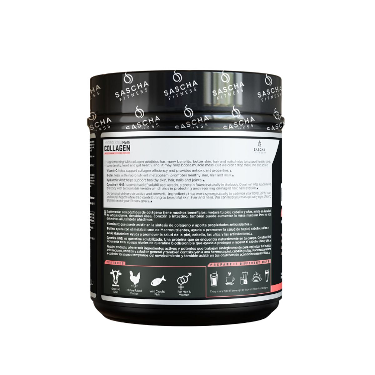 SASCHA FITNESS - Colageno Hidrolizado Limonada Fresa