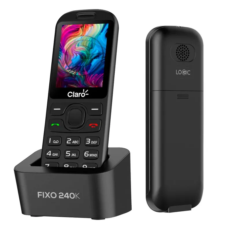 LOGIC - Celular basico Fijo Logic Fixo 240K teclas grandes Negro