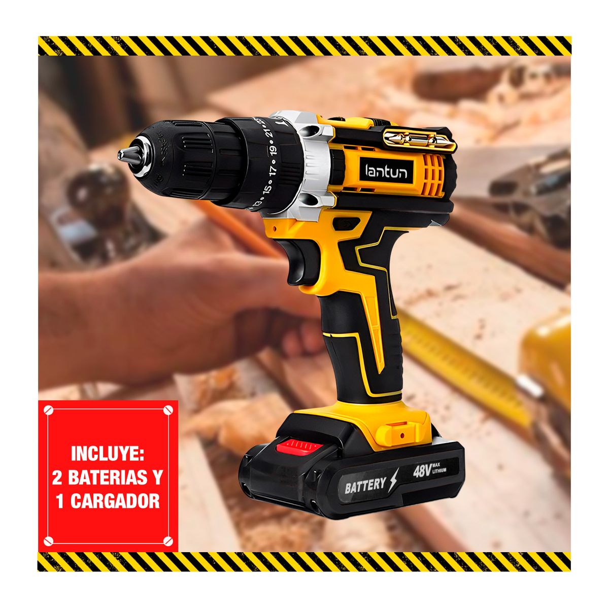 GENERICO - Taladro Percutor X2baterías Inalámbrico Destornillador + 30 Accesorios